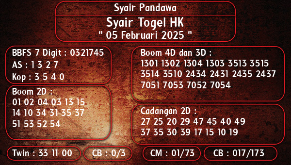 Syair Pandawa - Syair Togel HK