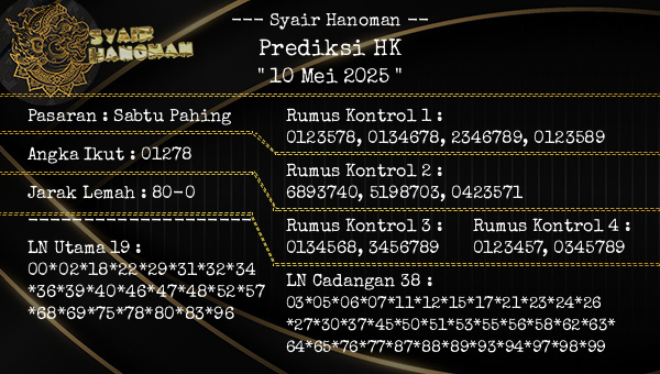 --- Syair Hanoman -- - Prediksi HK